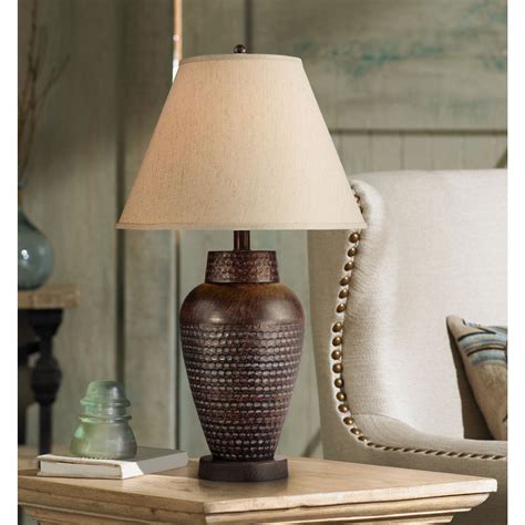 metal lattice shade with fabric inside and metal bronze base|Bronze Table Lamps You'll Love .